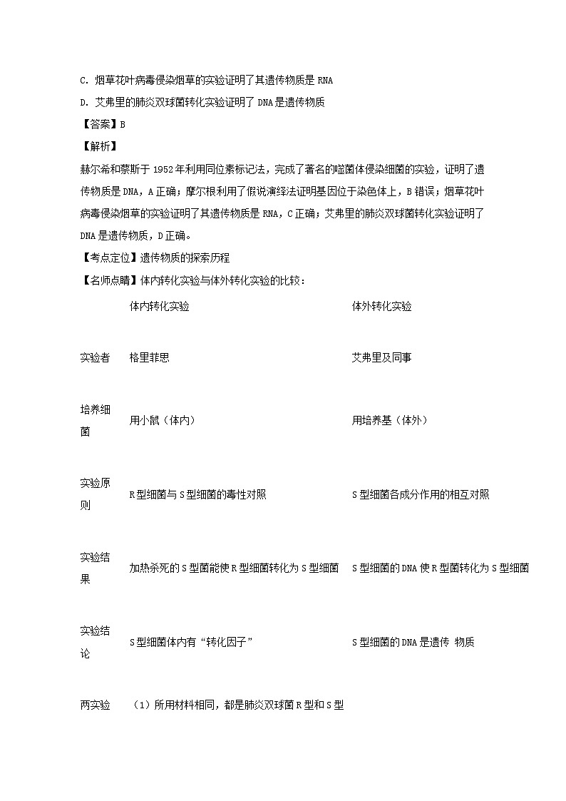 四川省泸州市泸县第二中学2020届高三上学期开学考试理综-生物试题02