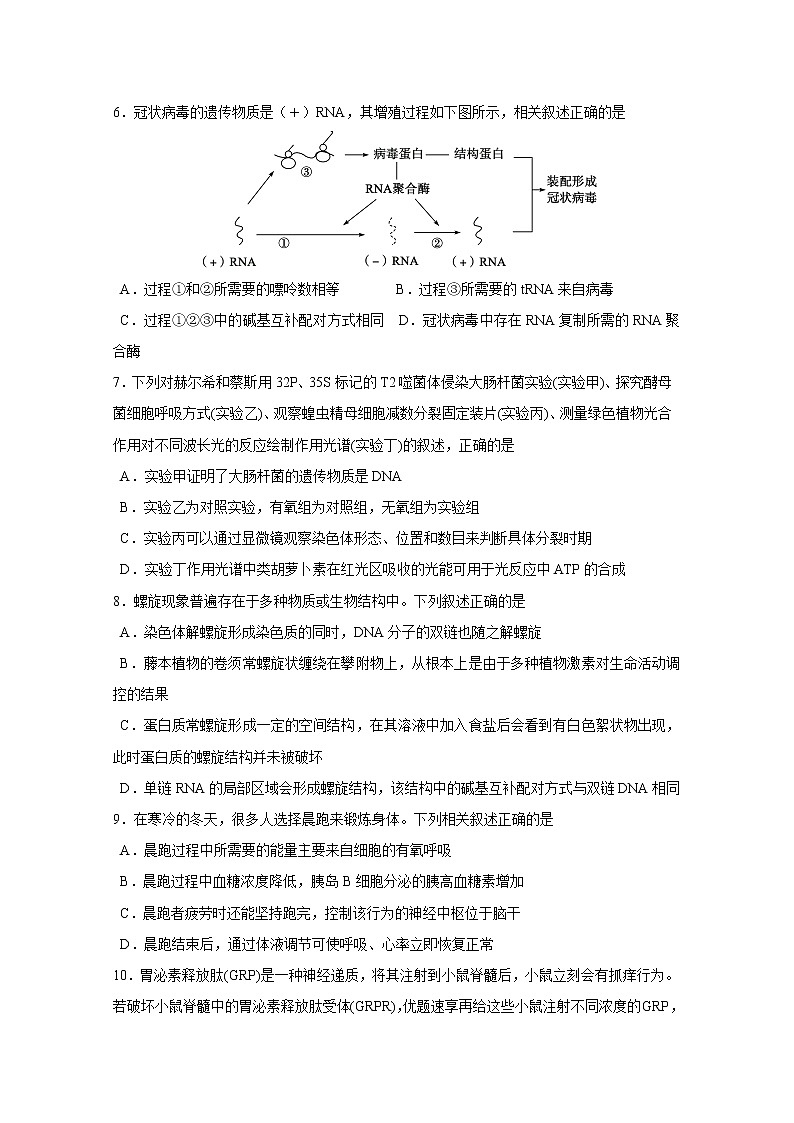 山东省潍坊高密市2020届高三模拟生物试题二03