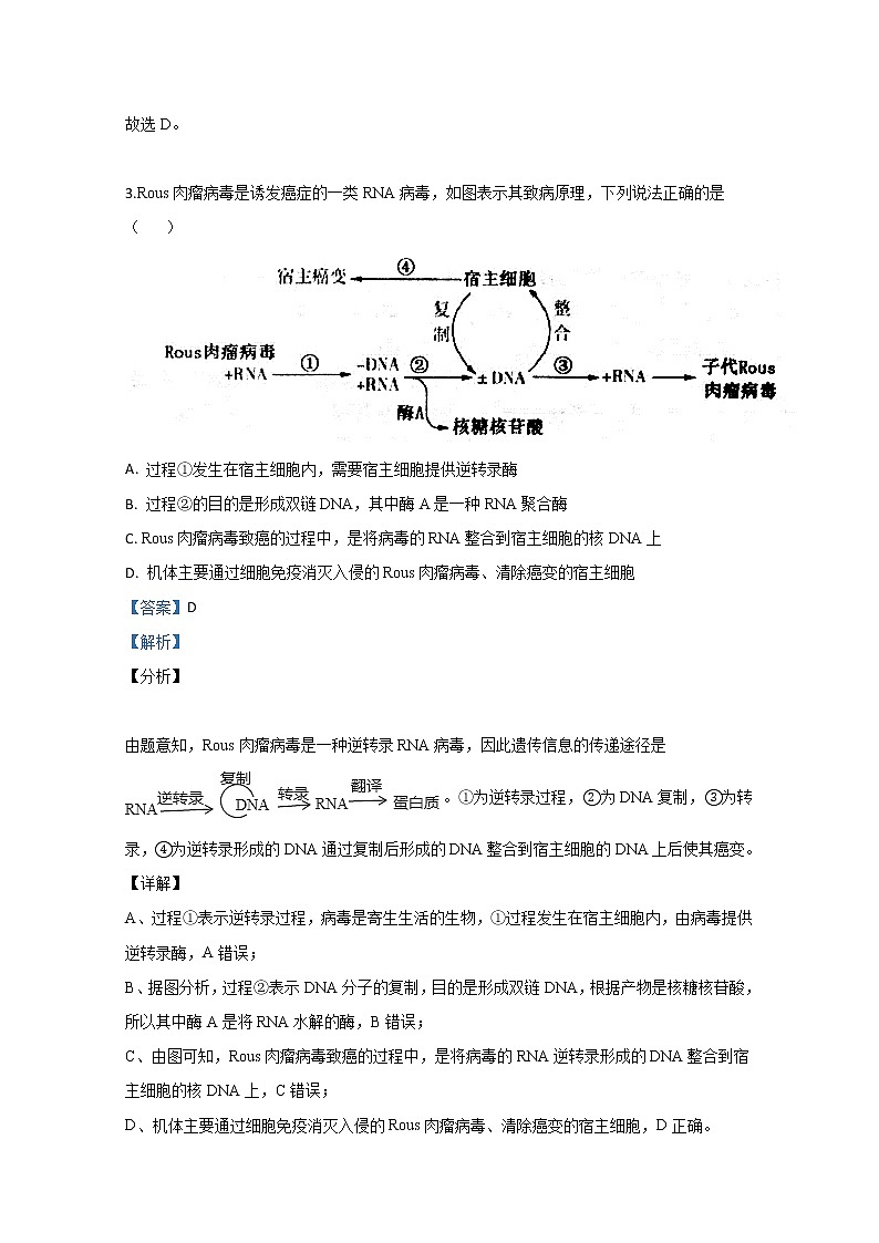 陕西省宝鸡市2020届高三模拟（三）生物试题03