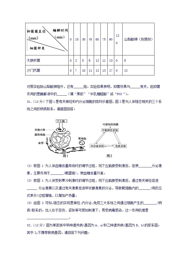 四川省棠湖中学2020届高三一诊模拟考试生物试题03