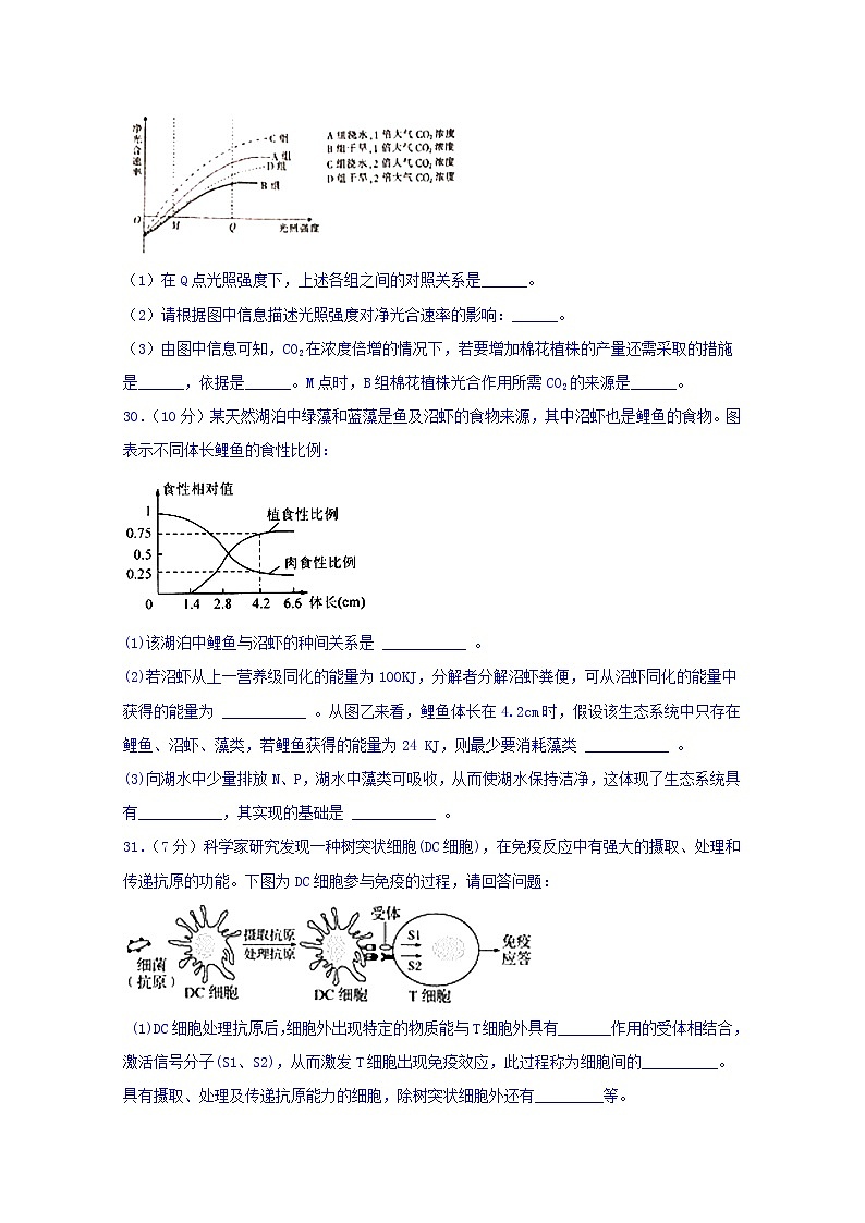 四川省宜宾市叙州区第二中学2020届高三一诊模拟生物试题03