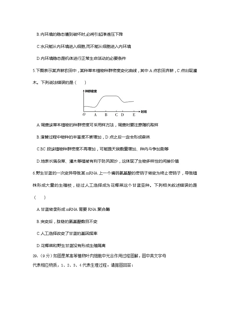 黑龙江省哈尔滨市第六中学校2020届高三模拟考试理综-生物试题02