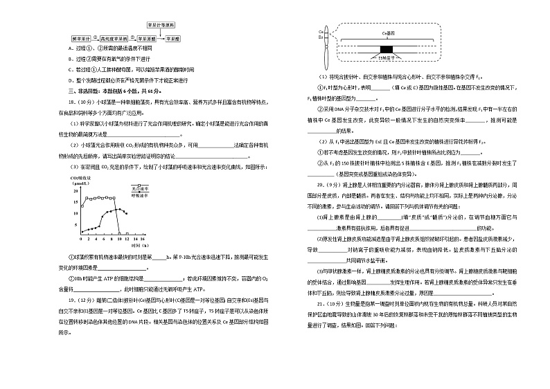 2020年高考考前45天大冲刺卷 理综生物部分十四03
