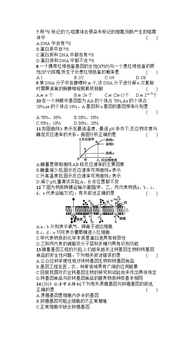2020年广东省普通高中学业水平测试生物模拟测试卷（四）第2页