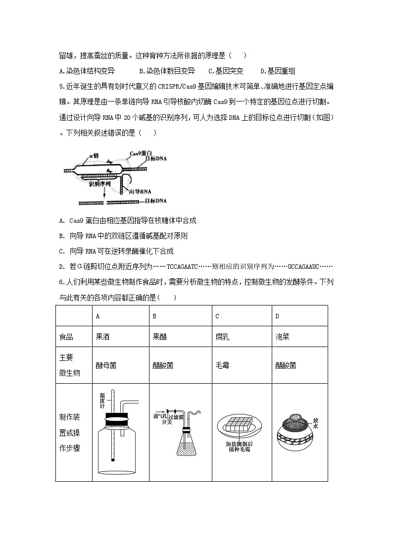 2020天津市高考压轴卷 生物02