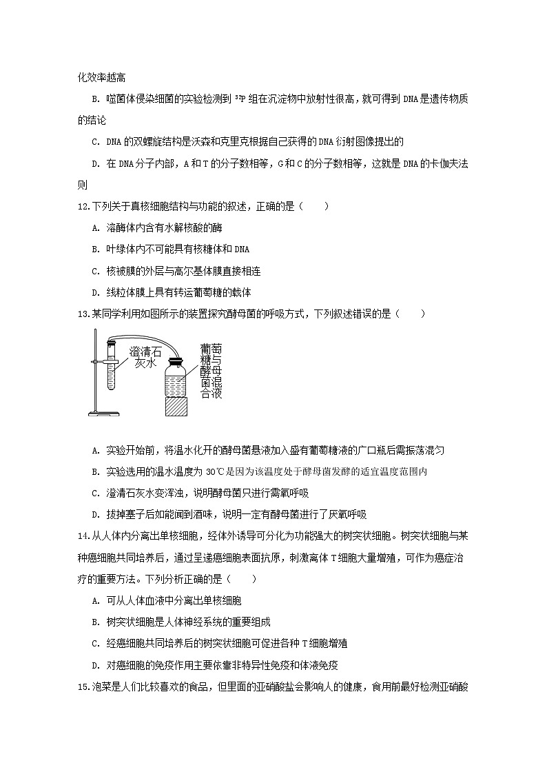 2020浙江省高考压轴卷  生物03