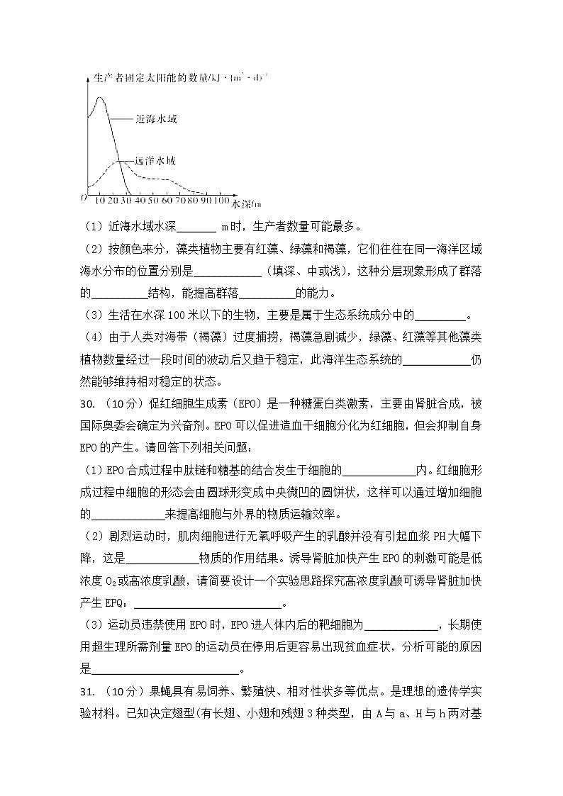 安徽省定远县民族中学2020届高三下学期高考第一次模拟卷生物试题03