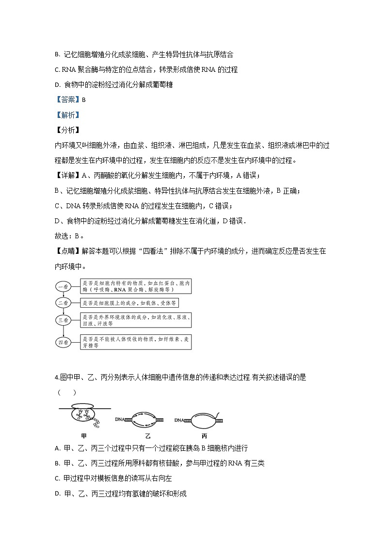 天津市六校2020届高三上学期期初检测生物试题03