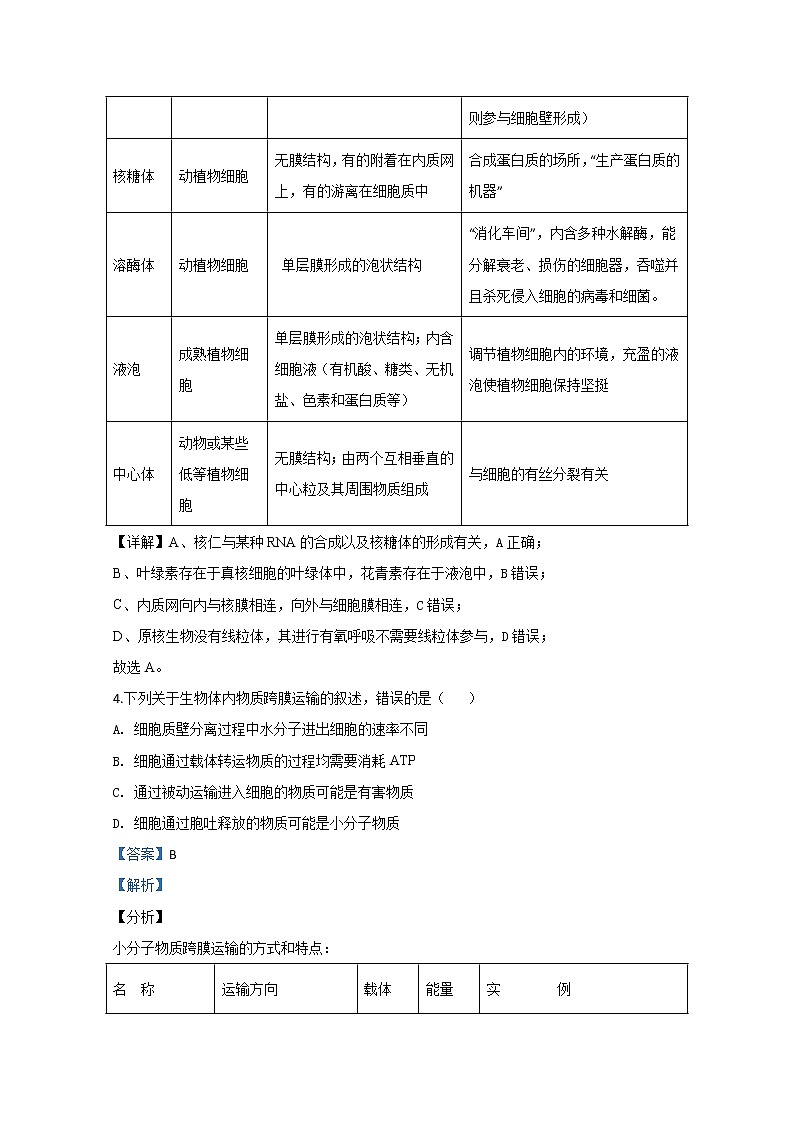 新疆乌鲁木齐市2020届高三上学期第一次诊断性测试生物试题第3页