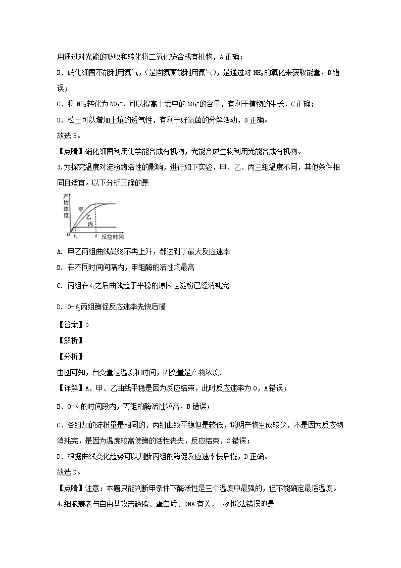 重庆市南开中学2020届高三上学期第四次教学质量检测生物试题02