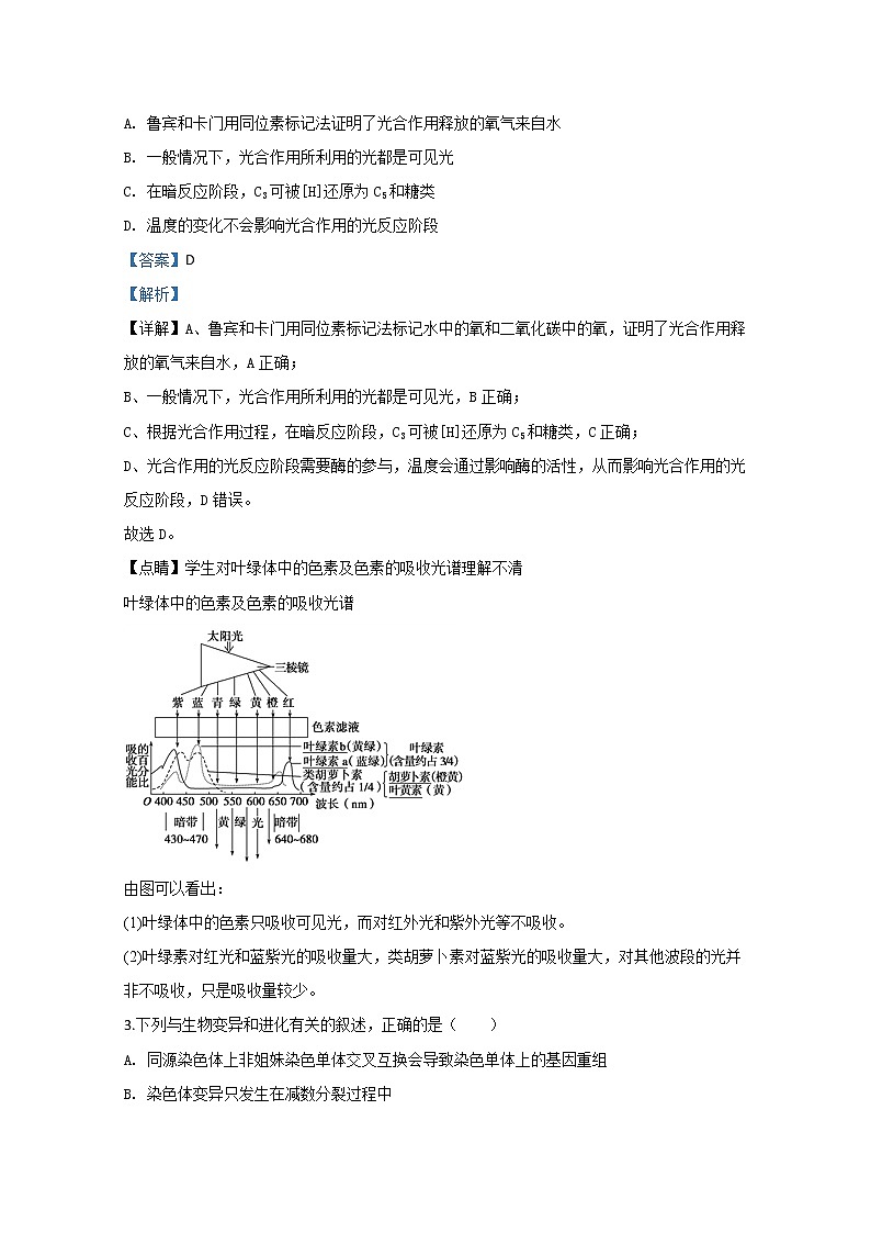 山东省济宁市一中2020届高三下学期质量检测生物试题第2页