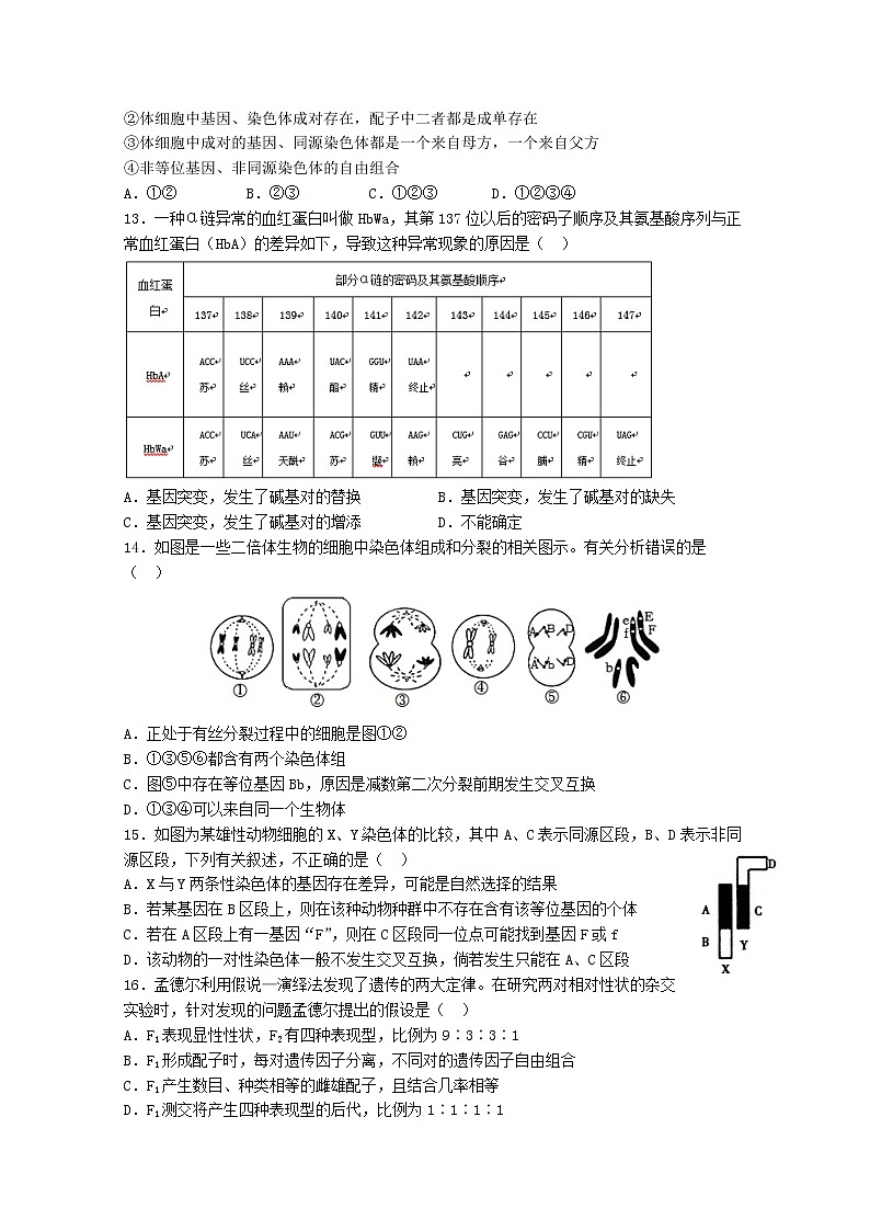 甘肃省甘谷第一中学2020届高三上学期第四次检测考试生物试题第3页