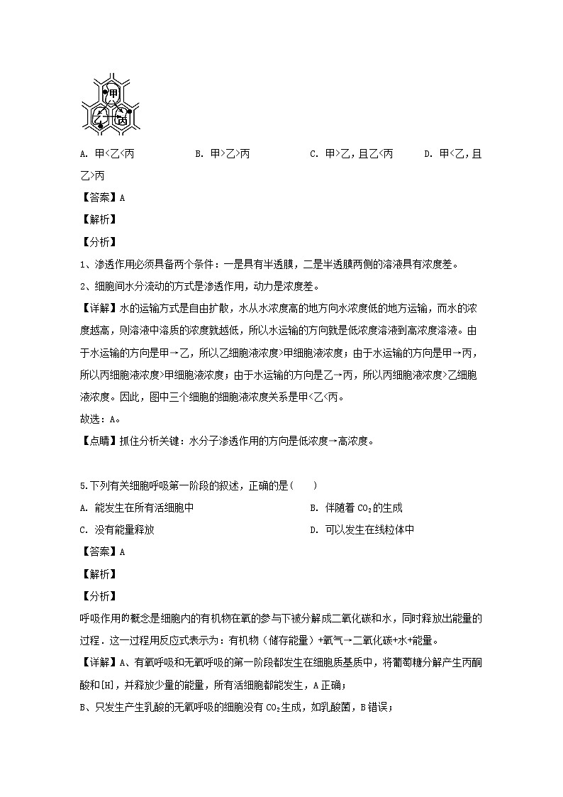 黑龙江省哈尔滨市三中2020届高三上学期第一次验收考试生物试题第3页