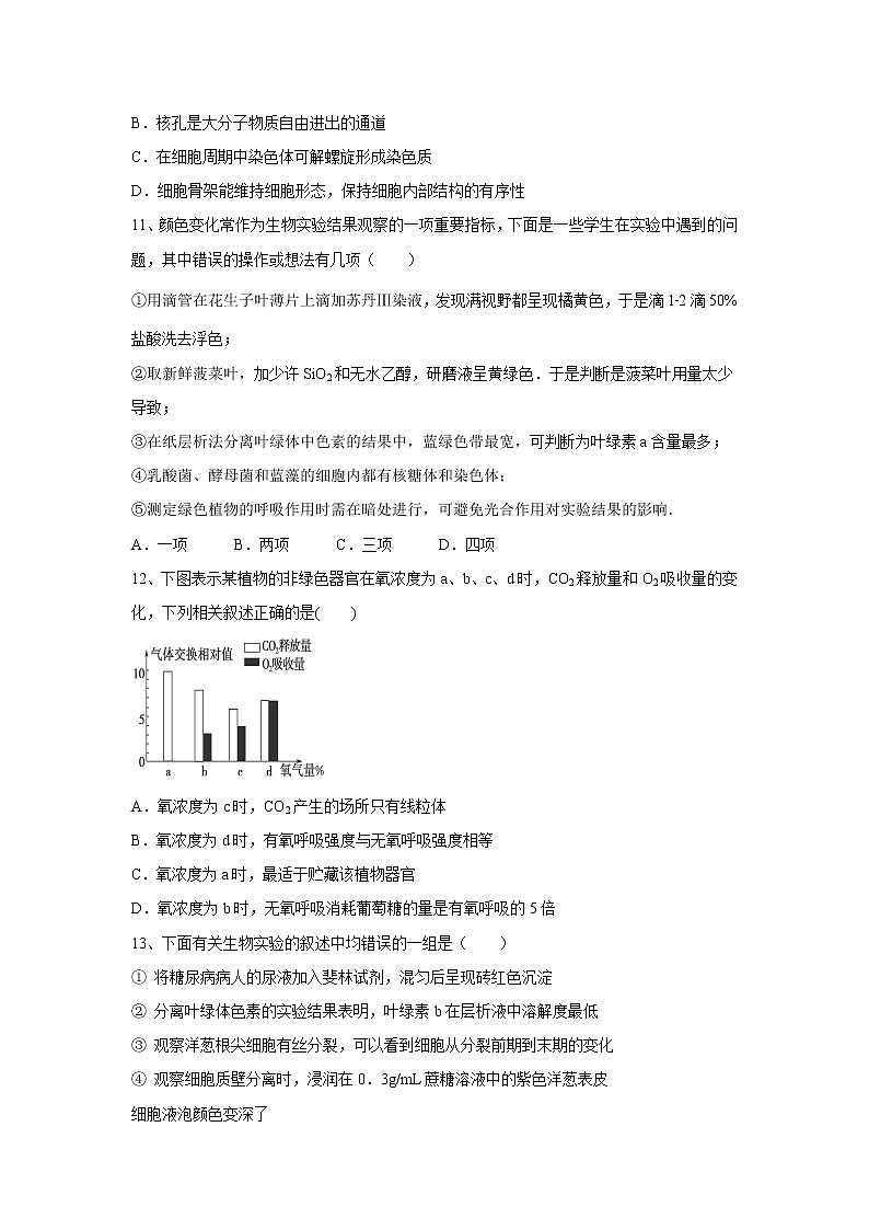 【生物】辽宁省铁岭市调兵山市第一高级中学2019-2020学年高二下学期第一次月考试题第3页