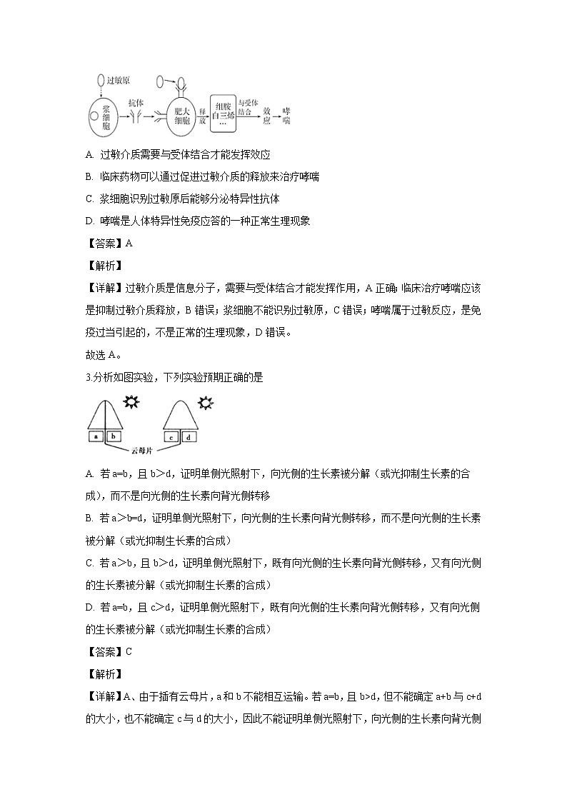 【生物】山东省临沂一中2019-2020学年高二下学期第一次阶段性测试试题（解析版）第2页