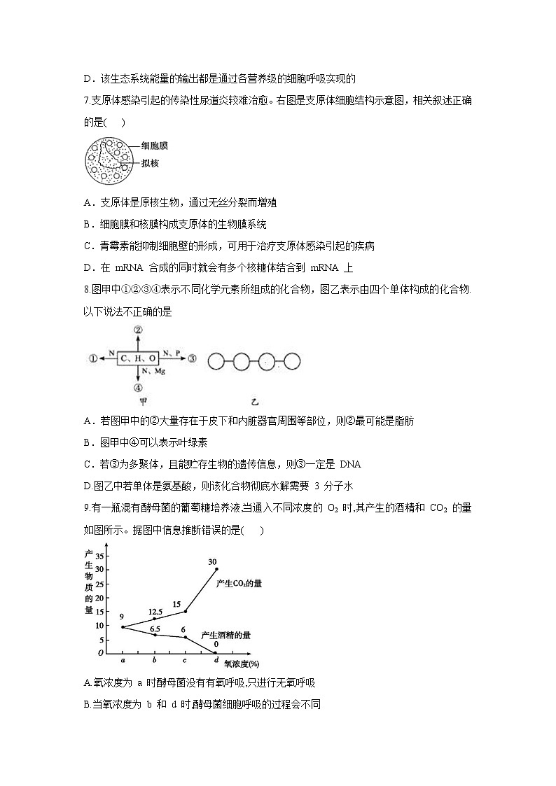 【生物】山西省大同市第一中学2019-2020学年高二下学期5月网上考试试题03