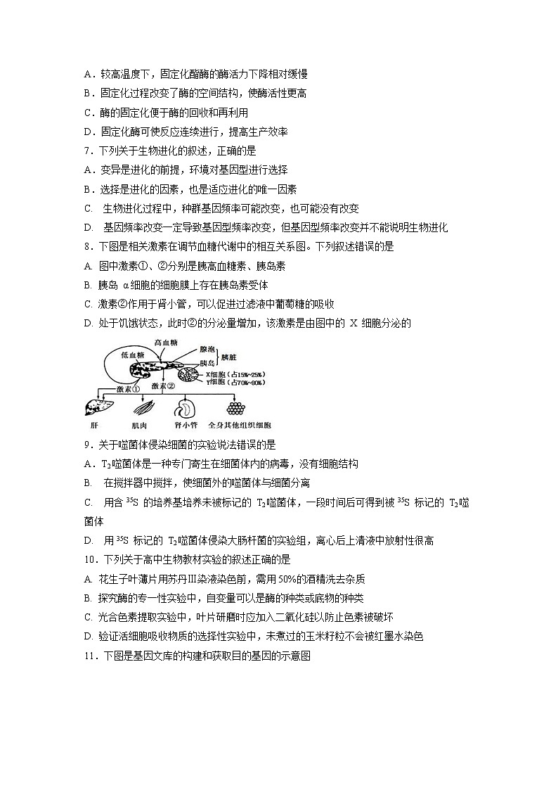 【生物】浙江省绍兴市高级中学2019-2020学年高二下学期第二次教学质量检测试题02