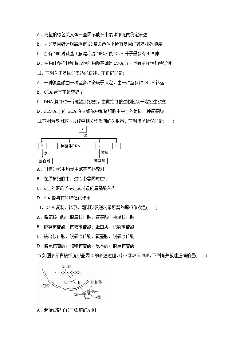 【生物】云南省云天化中学2019-2020学年高二下学期开学考试试题03