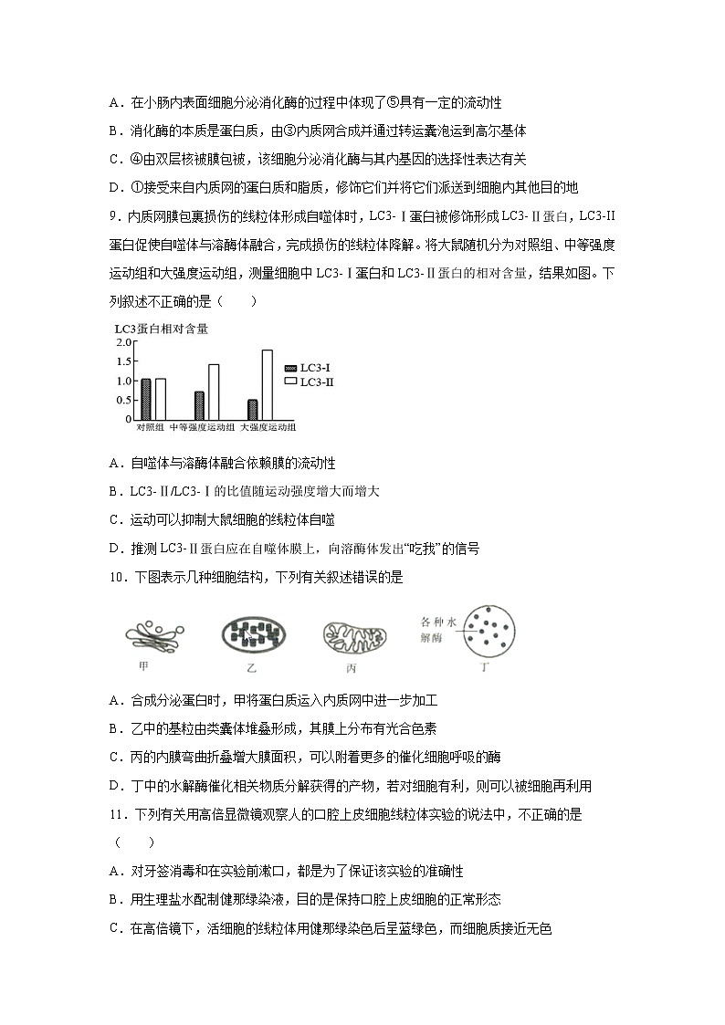 【生物】黑龙江省大庆实验中学2019-2020学年高二下学期周测（29-30）试题第3页