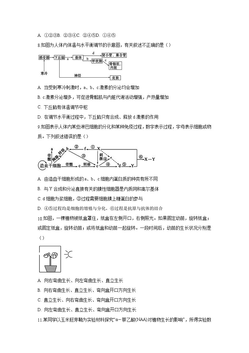 【生物】陕西省西安中学2019-2020学年高二下学期期中考试试题03