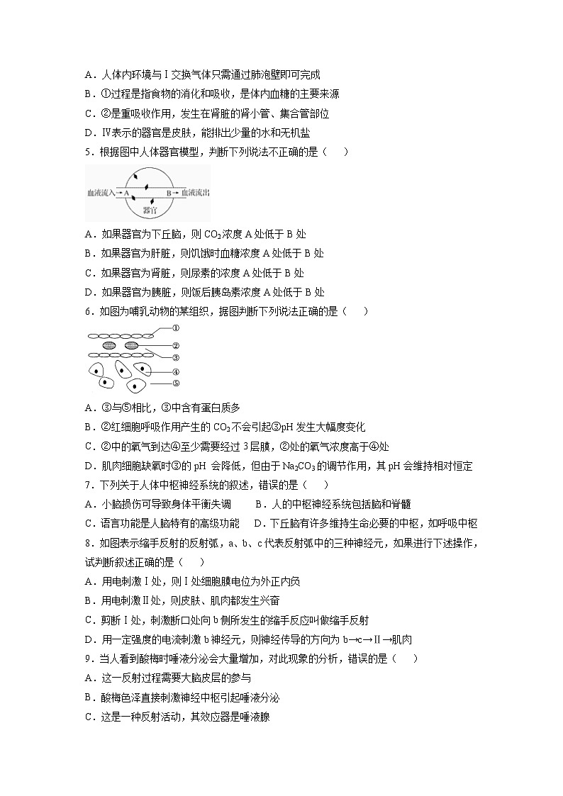 【生物】安徽省亳州市涡阳县育翠高级中学2019-2020学年高二上学期第一次月考试题02