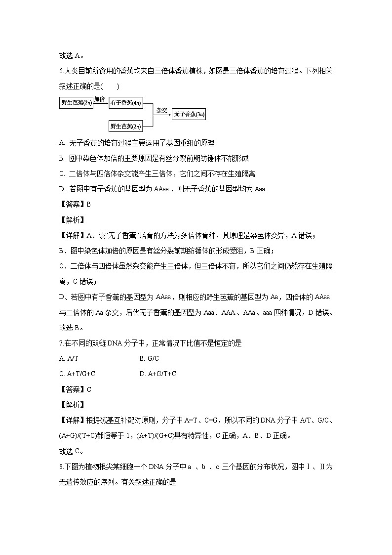 【生物】河北省张家口市一中2019-2020学年高二上学期入学考试试题（解析版）03