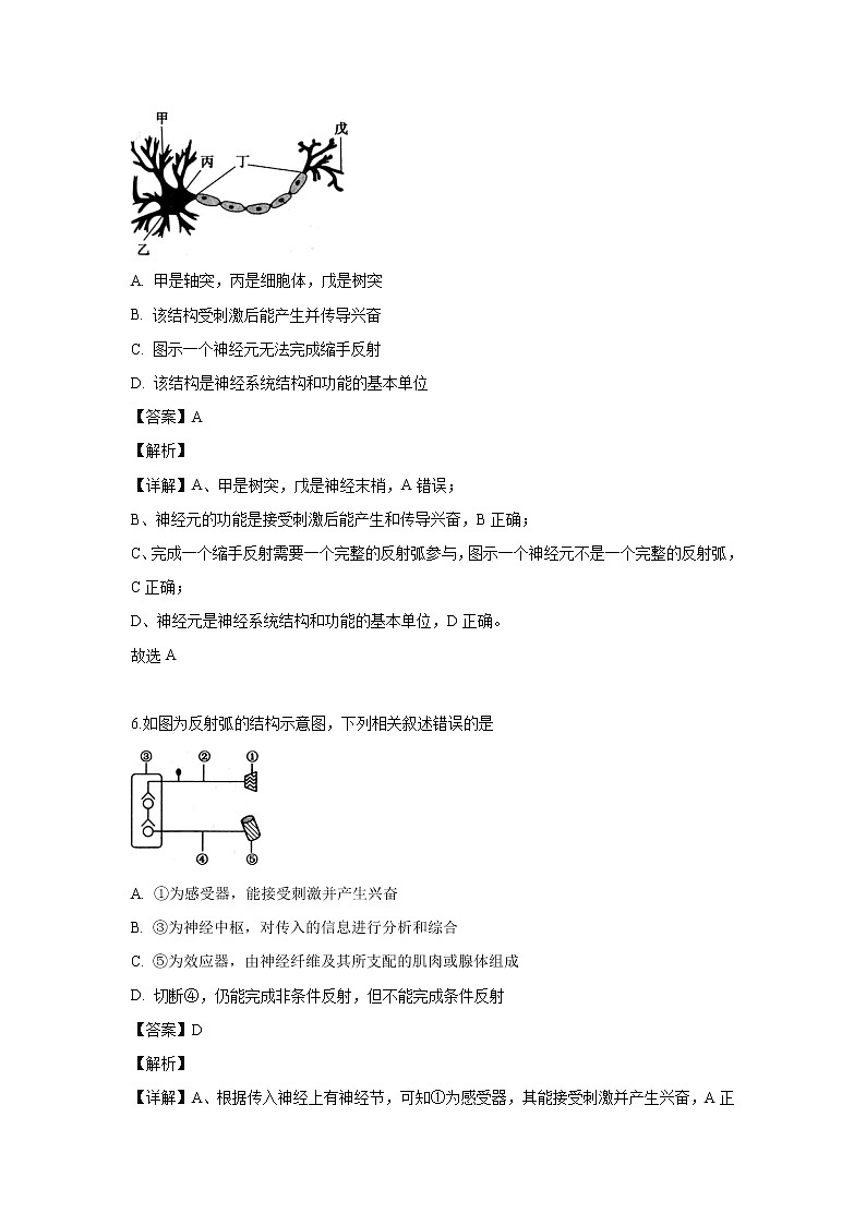 【生物】河北省石家庄市鹿泉一中2018-2019学年高二9月月考试题（解析版）03