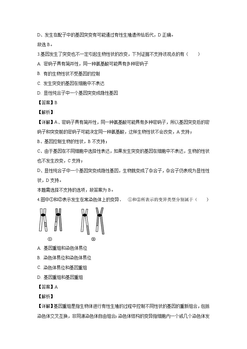 【生物】湖南省双峰县第一中学、湘潭县一中2019-2020学年高二（9月）联考试题（解析版）02