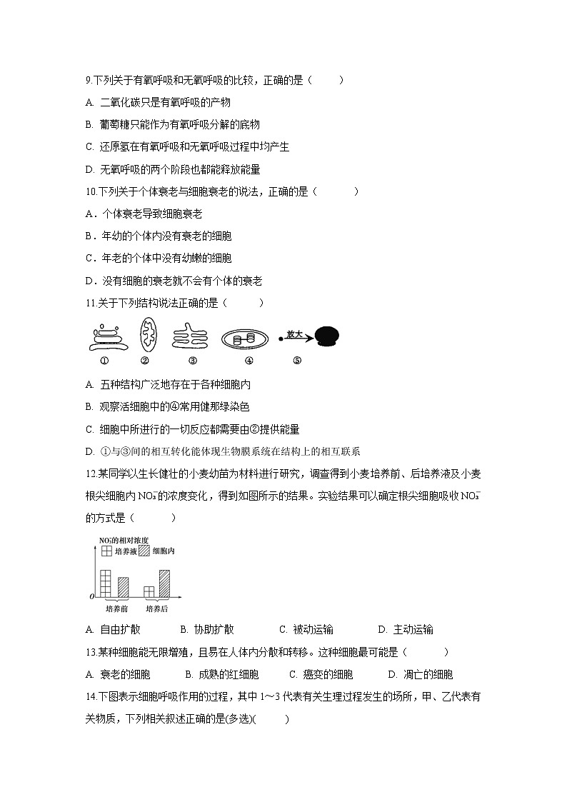 【生物】安徽省定远县育才学校2019-2020学年高二4月月考试题03