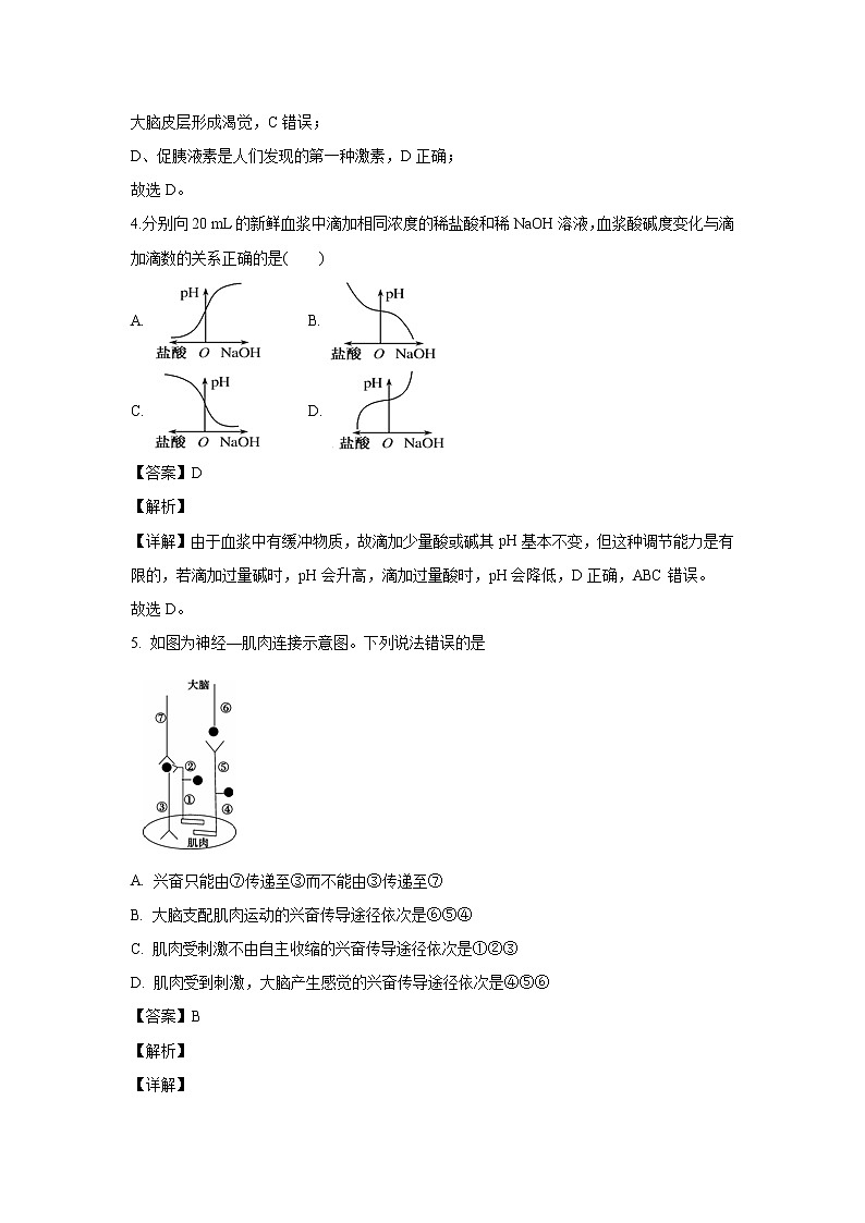 【生物】重庆市七校联盟2019-2020学年高二上学期期中考试试题（解析版）02