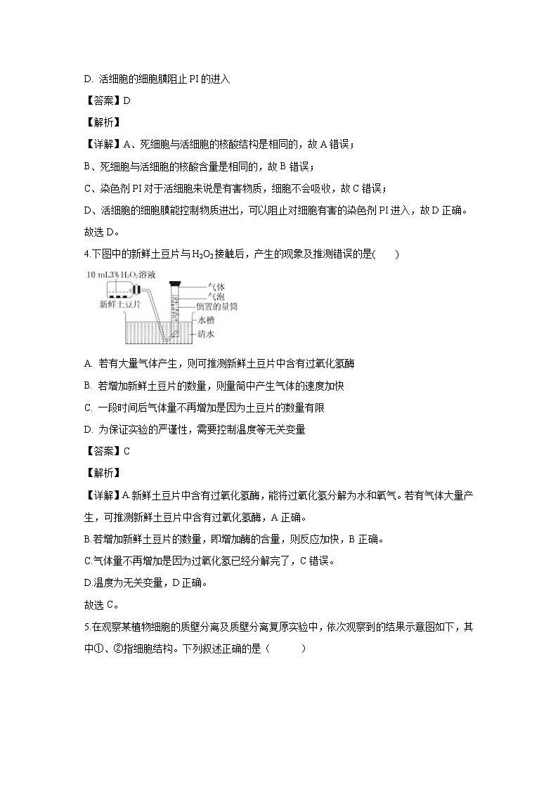 【生物】浙江省温州市环大罗山联盟2019-2020学年高二上学期期中考试试题（解析版）02