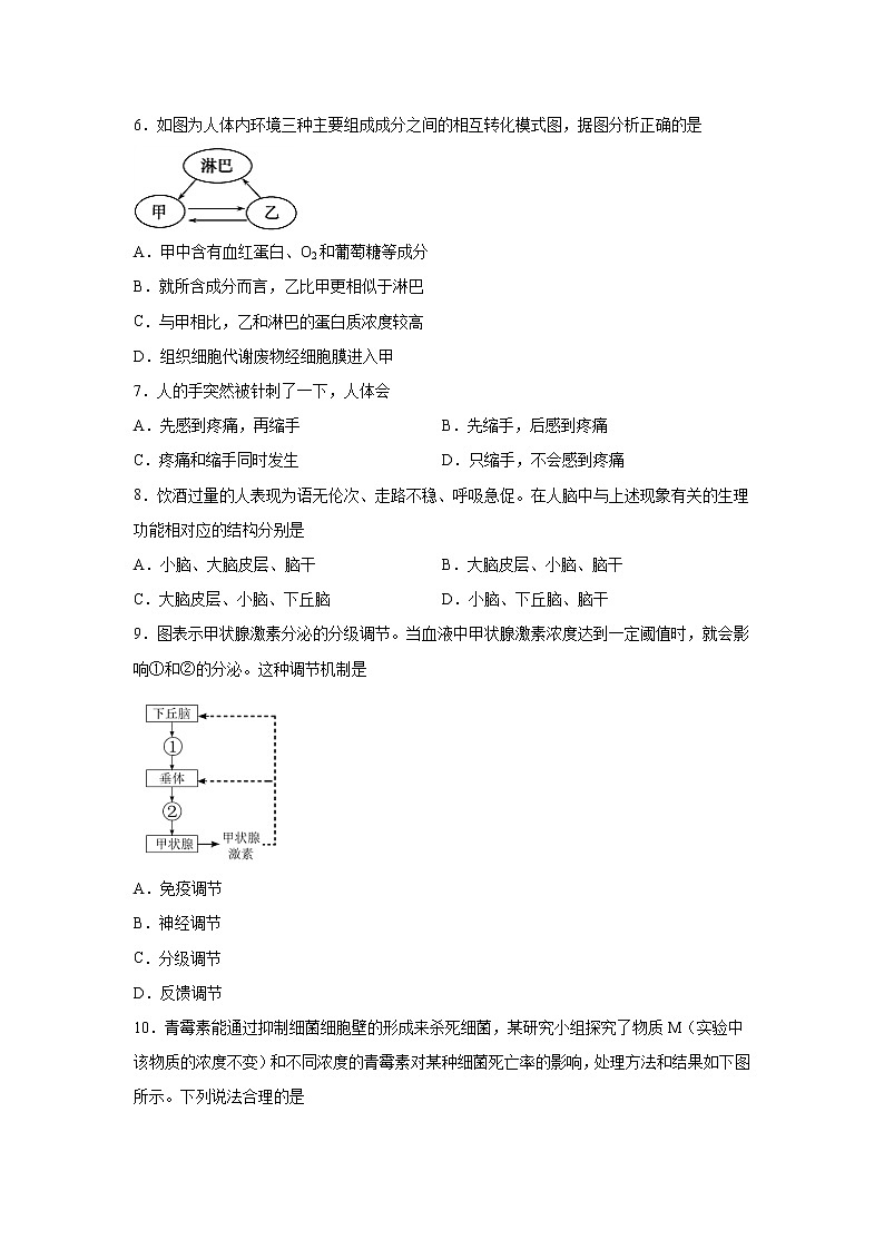 【生物】甘肃省兰州市第一中学2019-2020学年高二下学期期中考试（文）试题02