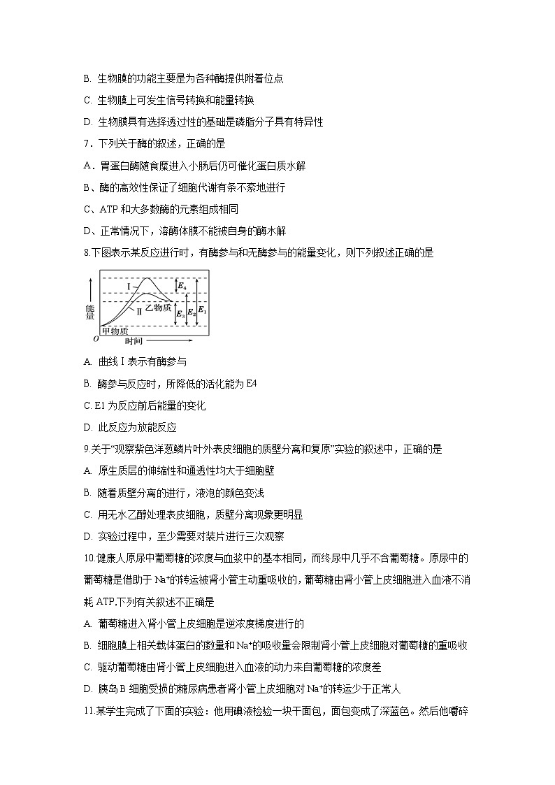 【生物】山东省济宁市嘉祥县第一中学2019-2020学年高二下学期期中考试试题02