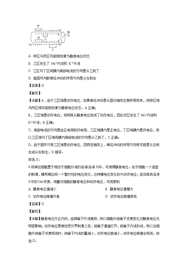 【生物】安徽省芜湖市安徽师范大学附中2019-2020学年高二上学期期中考试试题（解析版）03