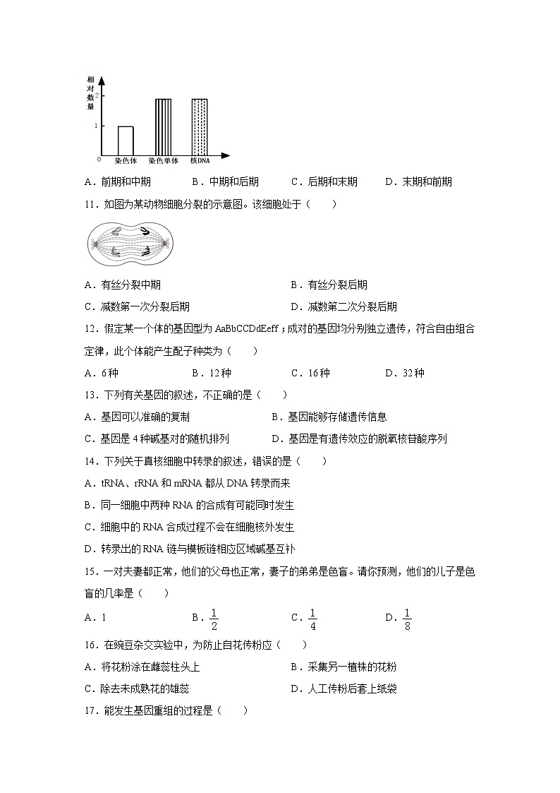 【生物】广西百色市田阳县高级中学2019-2020学年高二上学期期中考试试卷03