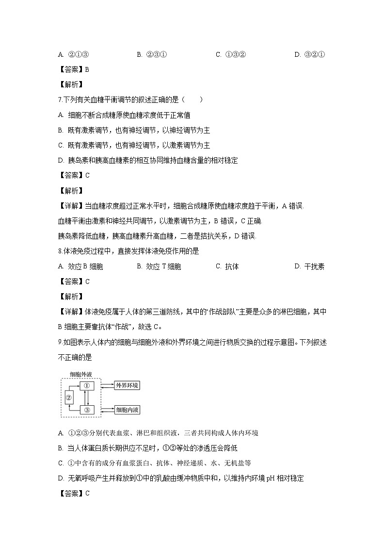 【生物】吉林省吉林市五十五中2019-2020学年高二上学期期中考试试题（解析版）03