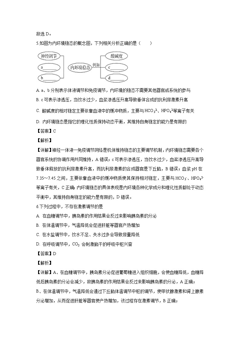【生物】四川省成都市七中实验学校2019-2020学年高二上学期期中考试试题（解析版）03