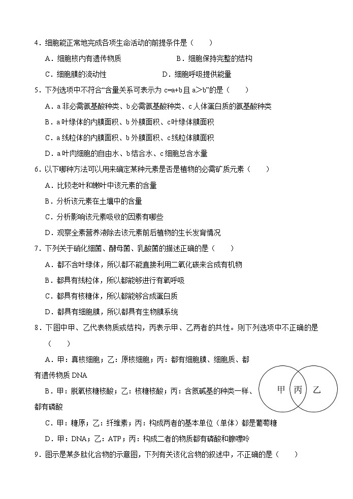 2018-2019学年重庆市江津、合川等七校高二上学期期末考试生物试题 Word版第2页