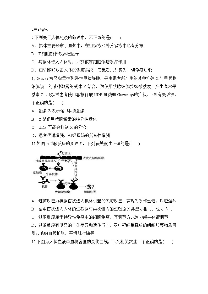 2019-2020学年安徽省滁州市民办高中高二上学期期末考试生物试题 Word版03
