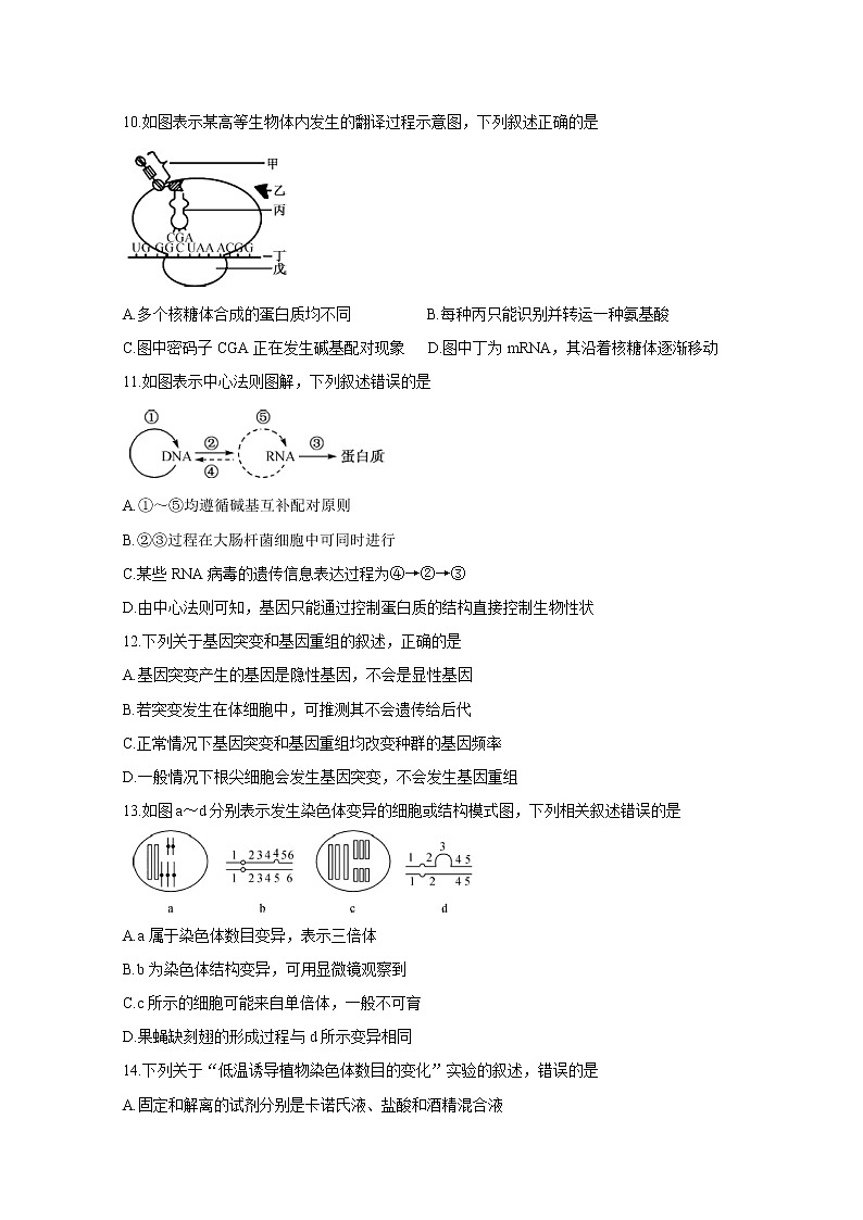2019-2020学年安徽省界首市高二上学期期末考试 生物 word版03