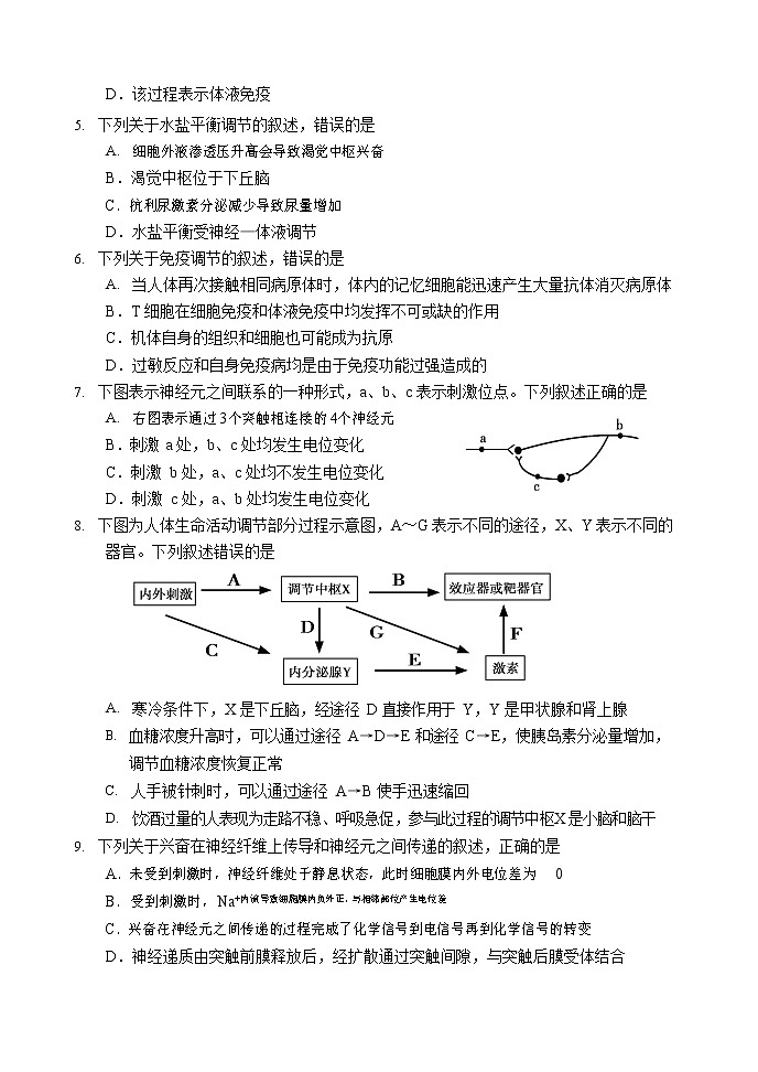 2019-2020学年山东省威海市文登区高二上学期期末考试生物试题 （word版）第2页