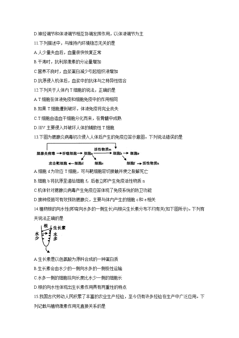 2019-2020学年四川省内江市高二上学期期末检测 生物 word版03