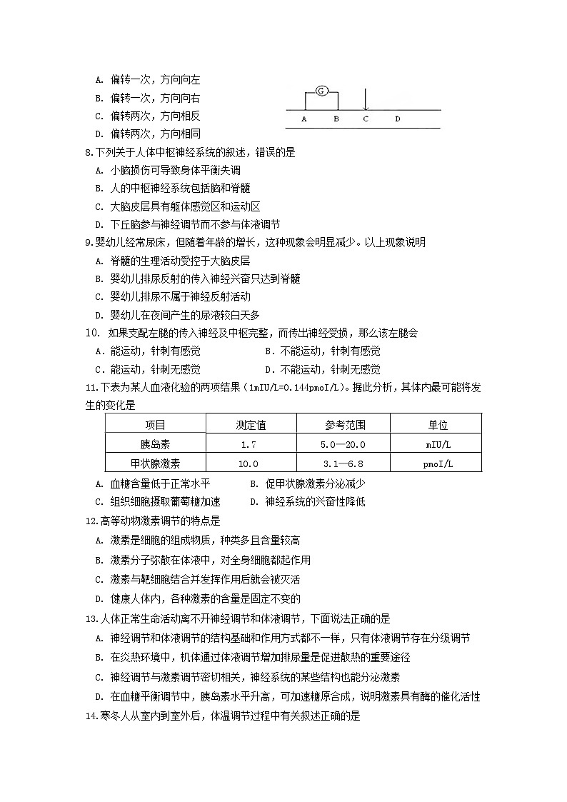 2019-2020学年天津市西青区高二上学期期末考试生物 Word版第2页