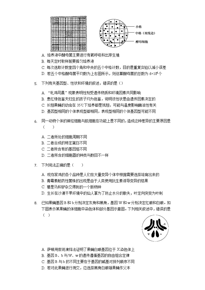 2019-2020学年重庆市南岸区高二上学期期末学业质量调研抽测生物试题 解析版第2页
