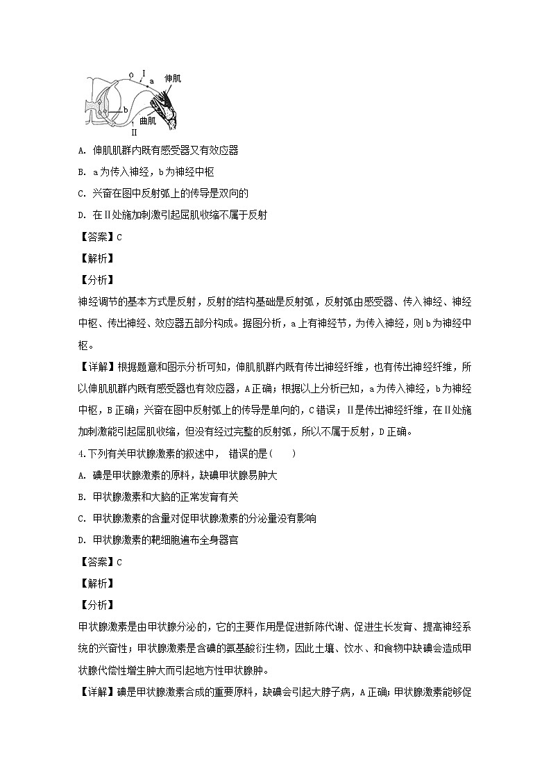 2018-2019学年江苏省宿迁市高二上学期期末考试生物试题 解析版02