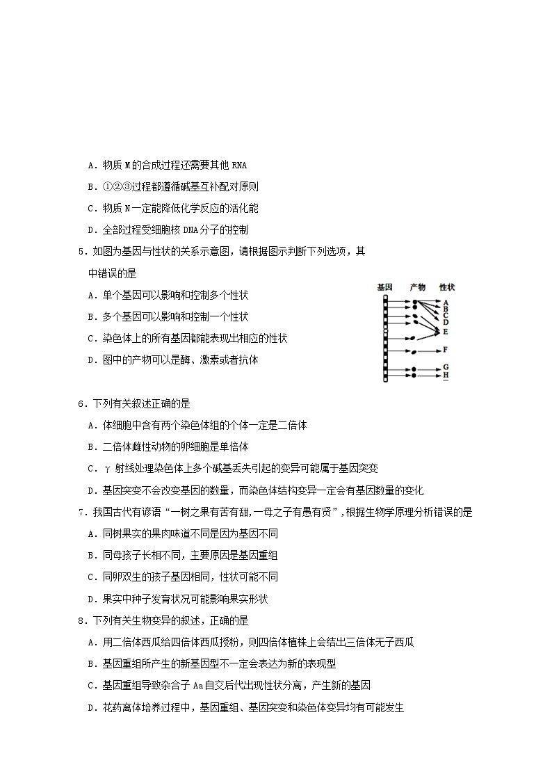 2018-2019学年江西省南昌市第二中学高二上学期期末考试生物试题 Word版02