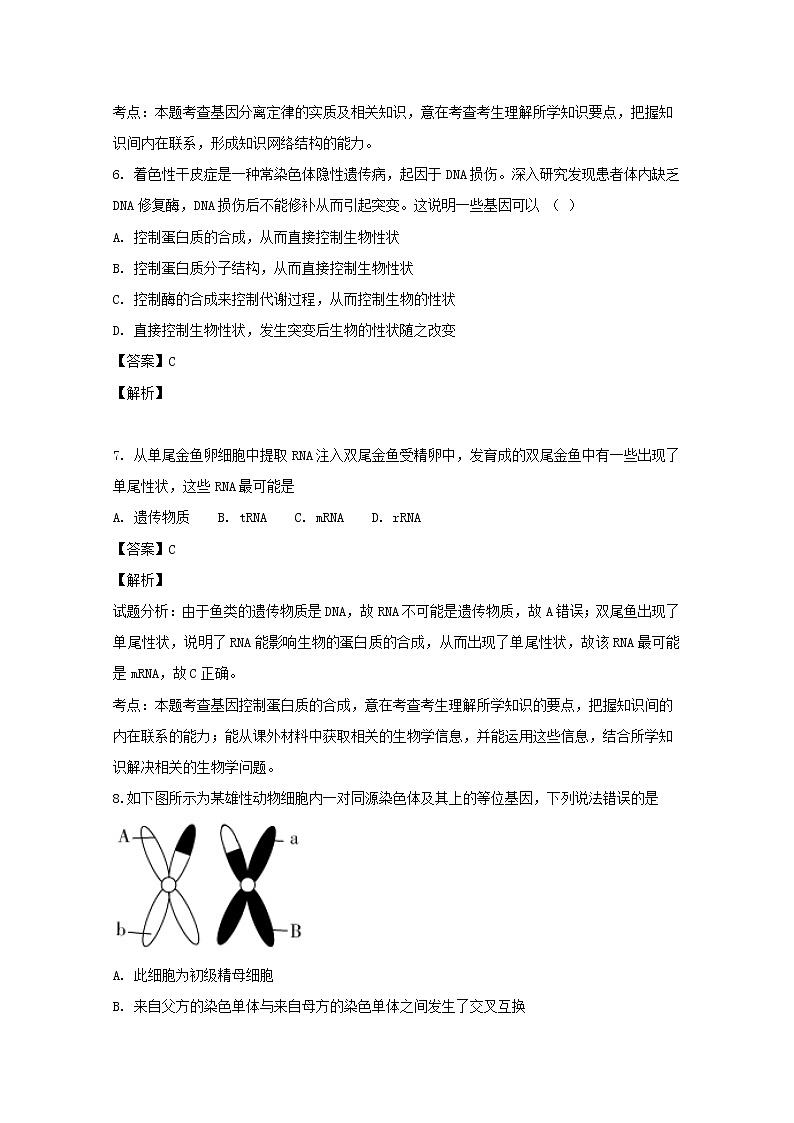 2018-2019学年江西省九江第一中学高二上学期期末考试生物试题 解析版第3页