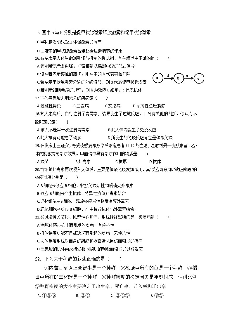 2018-2019学年陕西省黄陵中学高二（普通班）上学期期末考试生物试题 Word版第3页