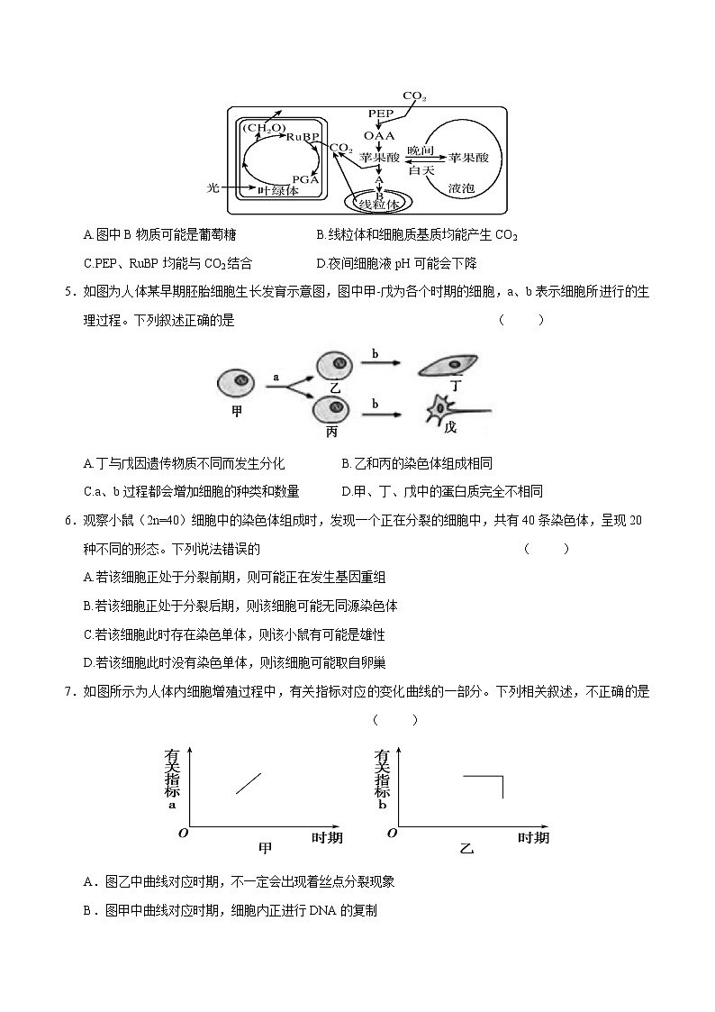 2018-2019学年安徽省六安市舒城中学高二上学期期末考试生物试题 Word版02