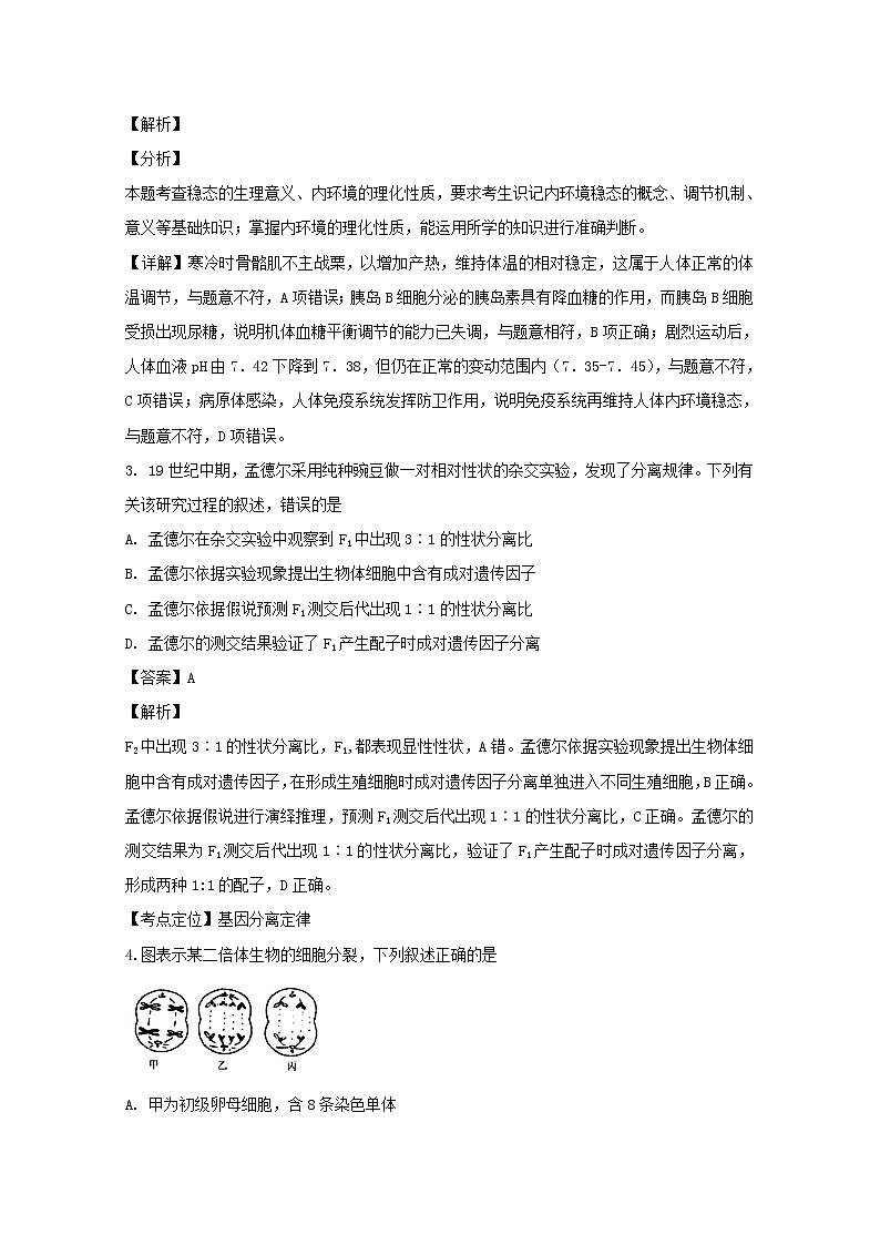 2018-2019学年福建省泉州市泉港区第一中学高二上学期期末考试生物试题 解析版02